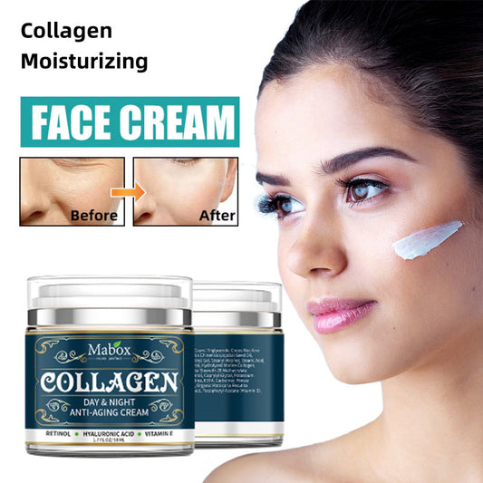 Crème hydratante pour le visage au collagène Jour et nuit , produits de soins pour la peau, Rétinol,Collagène,aloe vera, huile de noix de coco et de jojoba