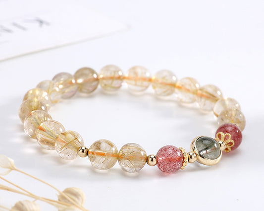 Blonde Crystal Strawberry Crystal Bracelet