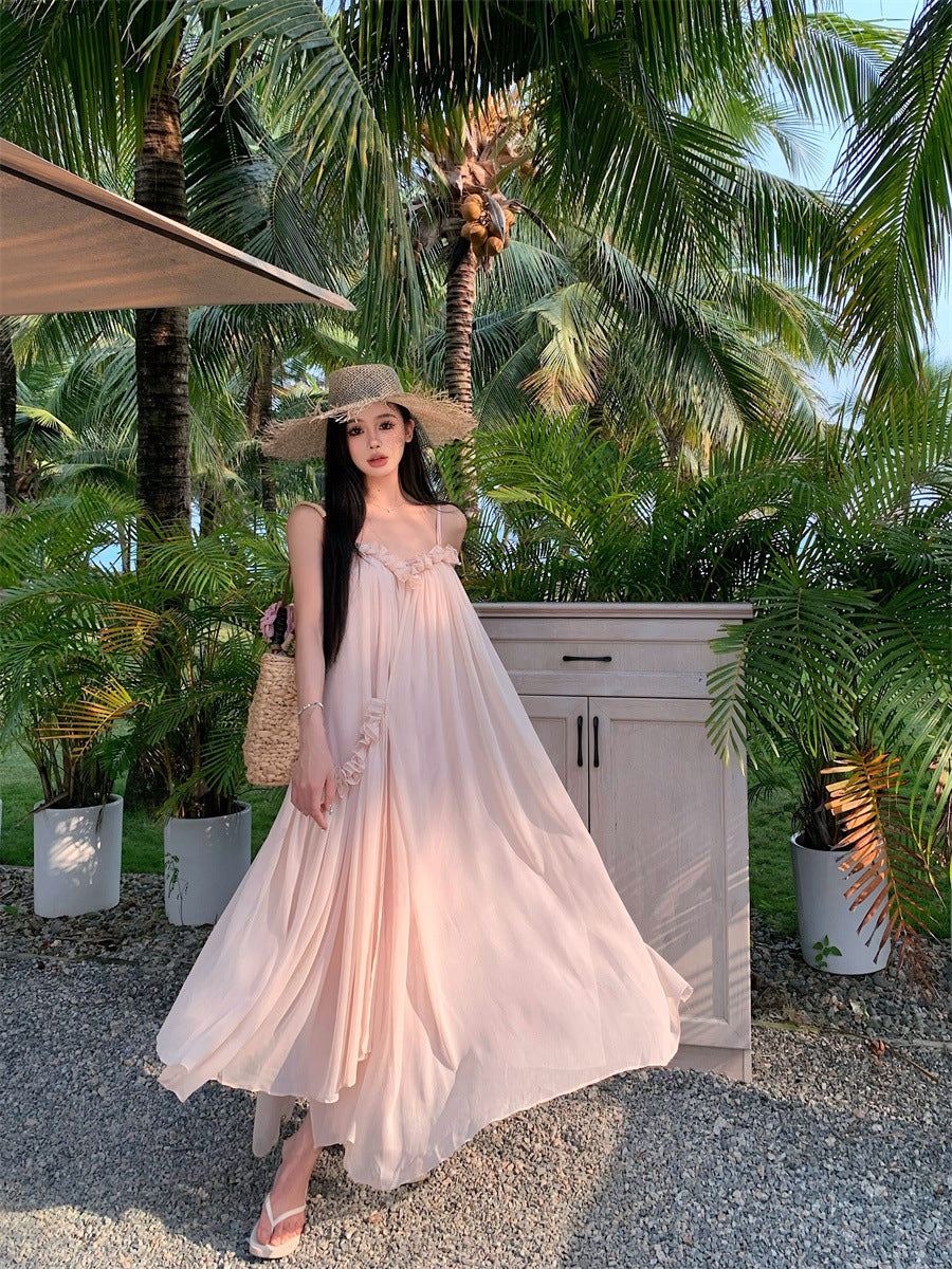 🌸 Découvrez l'Élégance de Notre Robe Romantique Rose Clair ! 🌸