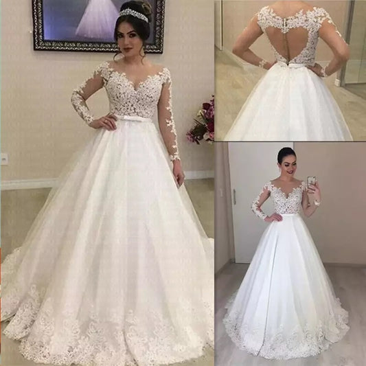 Robe de mariée à manches longues