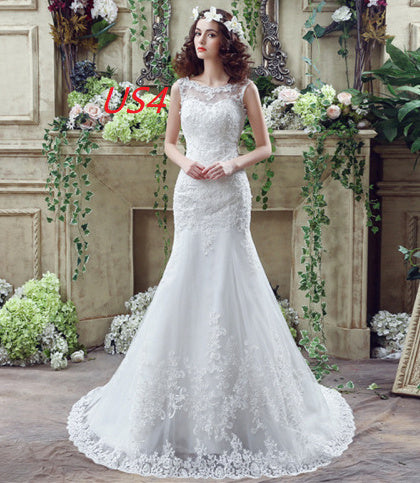 Bride Trailing Wedding Dress sexy Lace Mermaid Wedding DressW