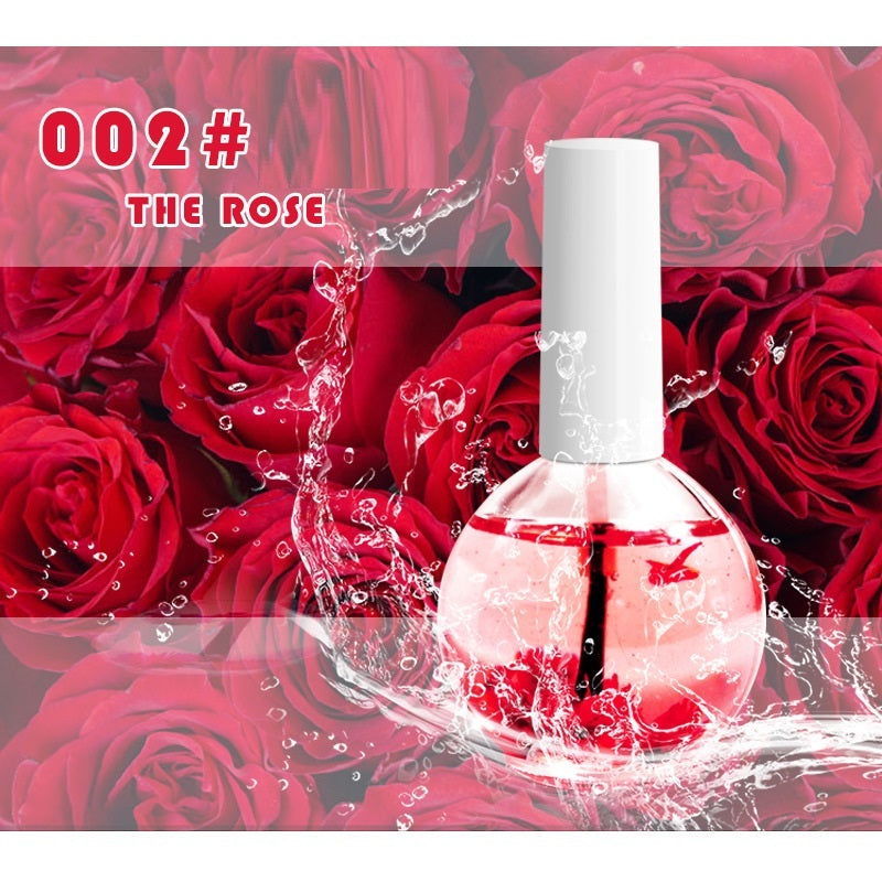 Beauté des ongles Fleurs séchées Nutrition Huile de traitement des ongles Hydratant Couche de base pour ongles Solution nutritive naturelle de fleurs séchées