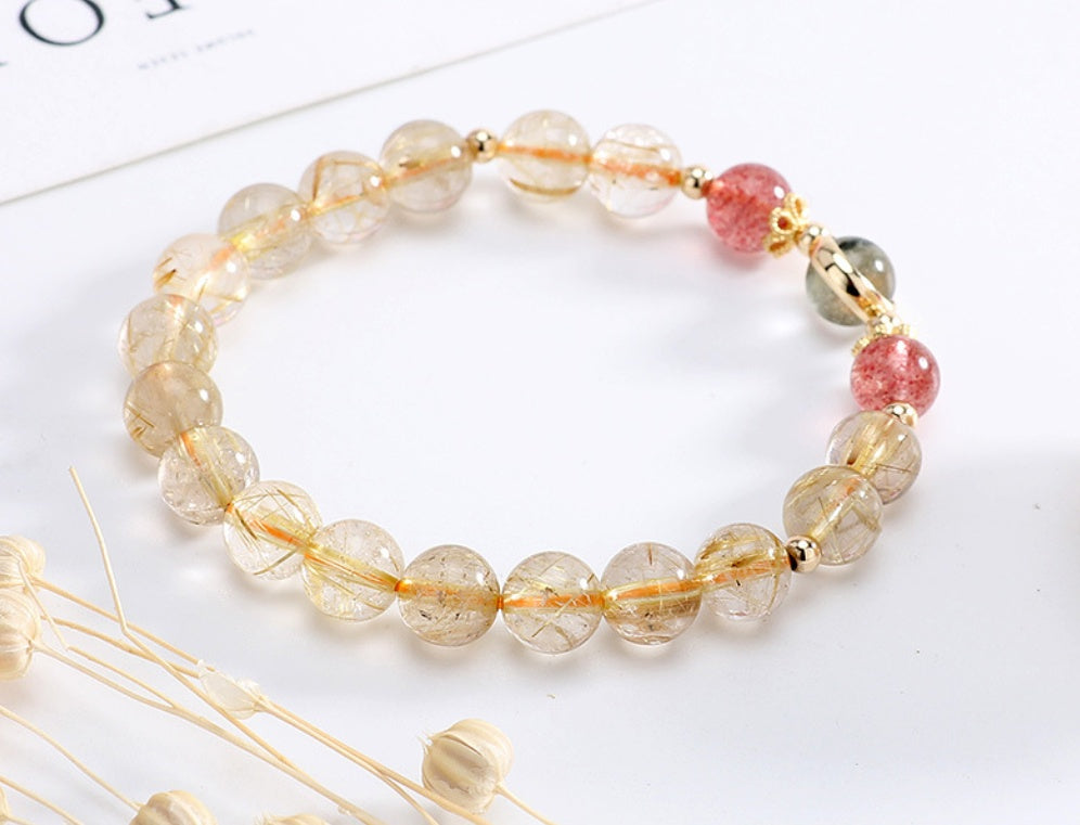 Blonde Crystal Strawberry Crystal Bracelet