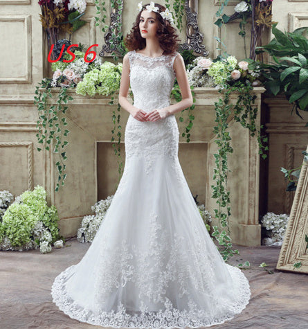 Bride Trailing Wedding Dress sexy Lace Mermaid Wedding DressW