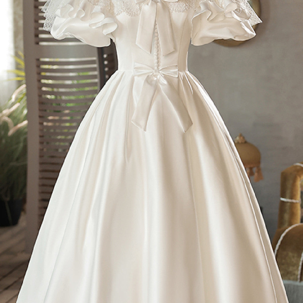 Robe de mariée légère en satin inspiration vintage