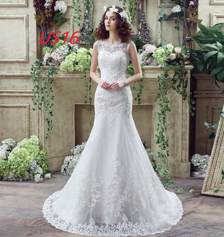 Bride Trailing Wedding Dress sexy Lace Mermaid Wedding DressW