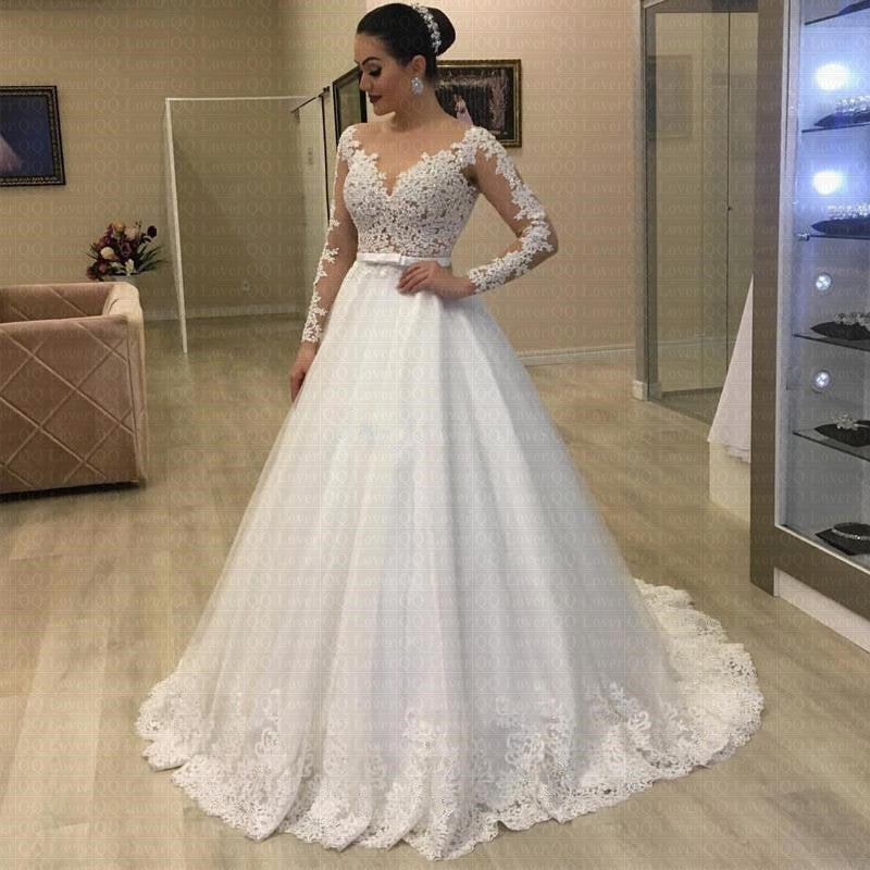 Robe de mariée à manches longues