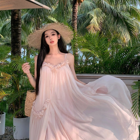 🌸 Découvrez l'Élégance de Notre Robe Romantique Rose Clair ! 🌸