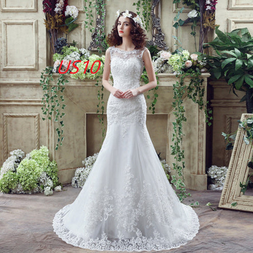 Bride Trailing Wedding Dress sexy Lace Mermaid Wedding DressW