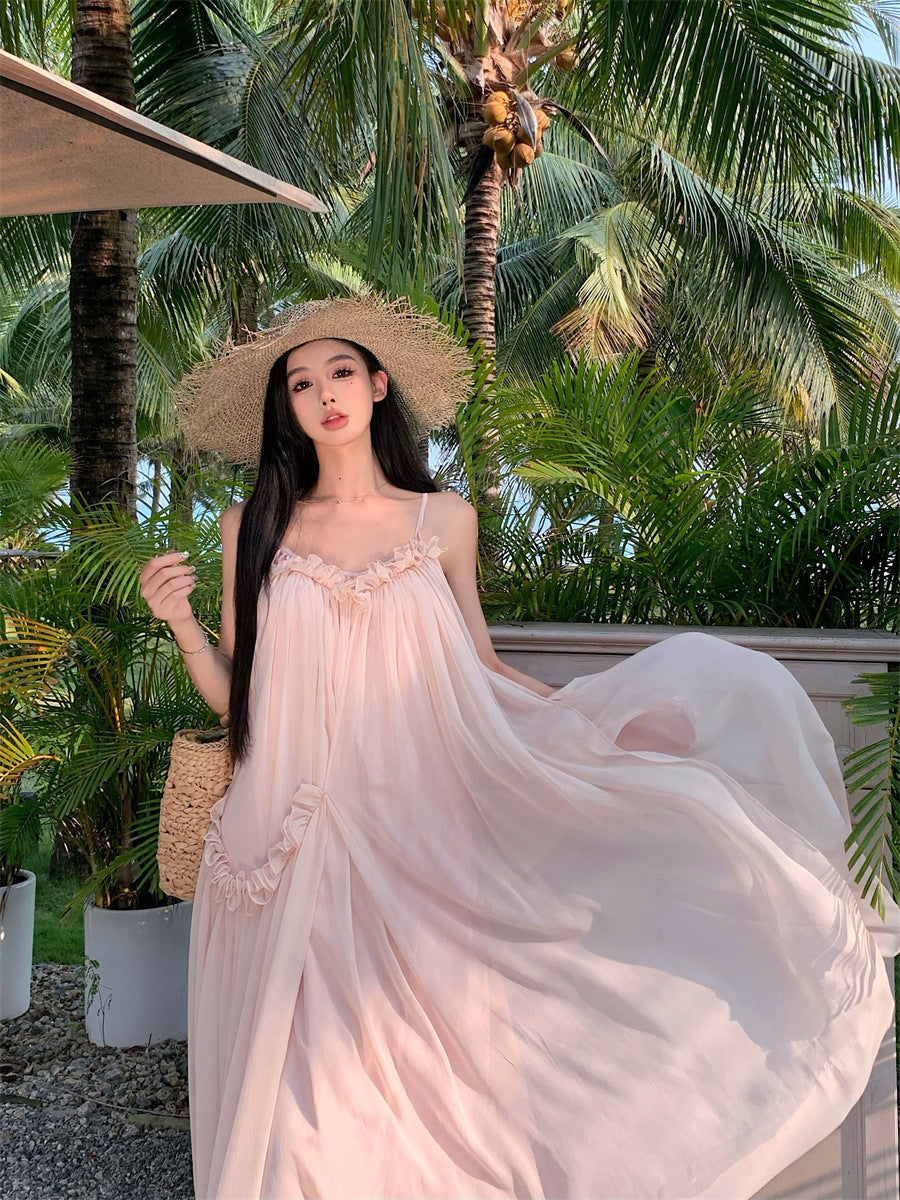 🌸 Découvrez l'Élégance de Notre Robe Romantique Rose Clair ! 🌸